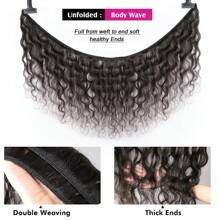 Body Wave Human Hair Bundles With Frontal Bundles 100% Unprocessed Brazilian Virgin Hair Weave Body Wave 4 Bundles With 13x4 Lace Frontal Closure Human Hair Natural Black - Natural & Black - View 6