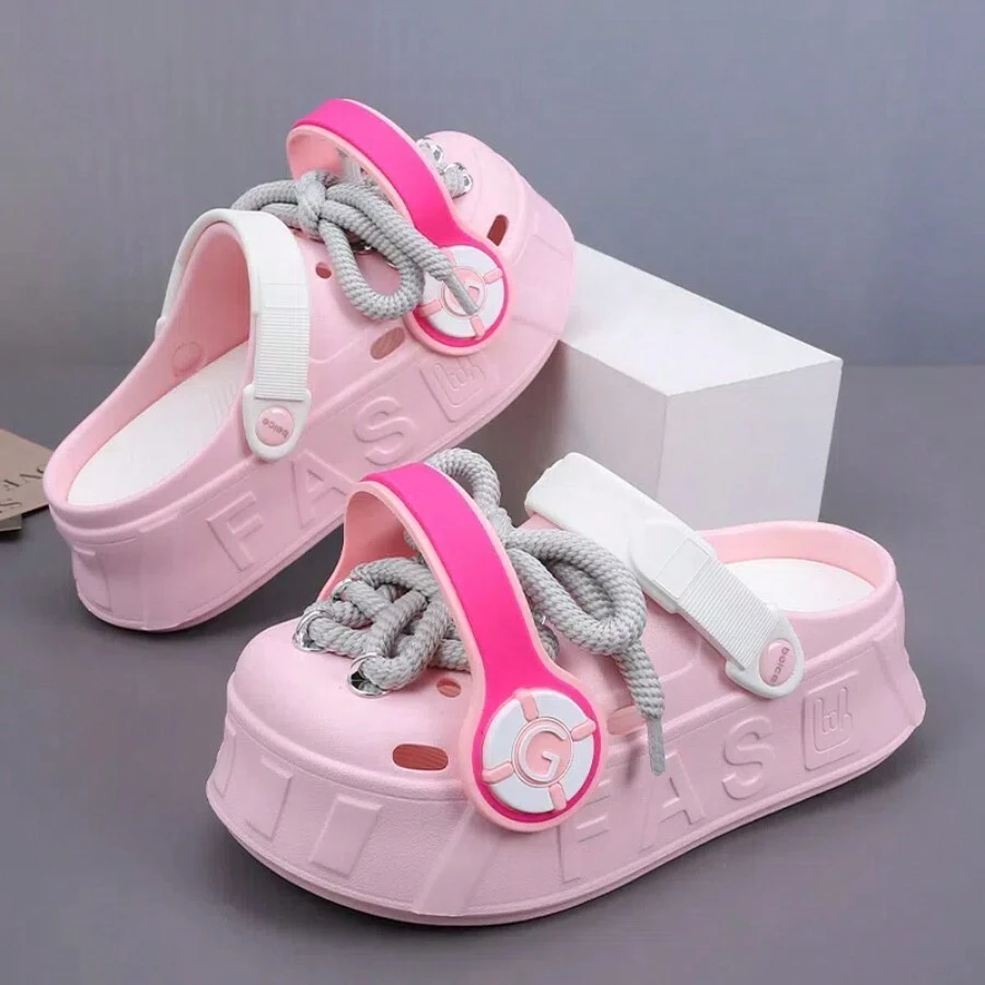 Women's Hollow Out Platform Sandals, Fashionable Chunky Sole ...