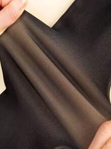 2pcs Women's Fleece-Lined Tights, Warm Close-Fitting Leggings, Soft Elastic High-Waisted, Autumn And Winter Translucent And Fleece-Thick Tights - 黑色和棕色 - 查看 4