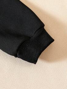 1 Stück für Kleine Mädchen, ein modischer und interessanter Pullover mit rundem Ausschnitt und Slogan-Aufdruck, langärmelig, geeignet für Frühjahrs- und Herbstmode