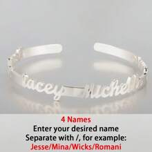 1PC A Variety Of Styles, Vintage Style 18K Gold Plated Stainless Steel Cufflink Bracelet With Personalized Name, No Mosaic, Simple Design, Everyday And Festive Wear, Ideal Christmas And Birthday Gifts For Family And Friends, The Best Gift For The Family, Perfect For All Occasions.