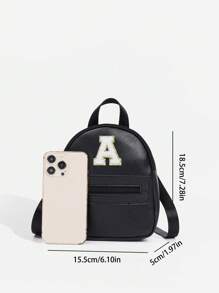 1 件女孩经典背包，带 26 个 A-Z 字母，单肩包，心形钱包，可调节肩带，情人节礼物的理想选择，适合日常、户外、学校、旅行、徒步旅行、便携，很棒的礼物选择 - 黑色 - 查看 4
