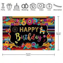 1 pezzo Telo decorativo messicano floreale colorato per festa di compleanno, tappezzeria per tavolo torta, decorazione sala festa, sfondo studio senza alimentazione, dimensioni 210x150/150x100/100x75 cm