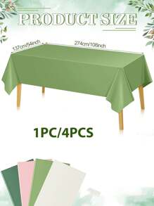 1pc/3pcs/4pcs/10pcs Black And Gold Disposable Plastic Tablecloth Rectangular Party Tablecloth Decor 137*274cm Gold Tabletop Cover, Suitable For Indoor Outdoor Birthday Wedding Anniversary Picnic Decoration - Multicolor - View 4