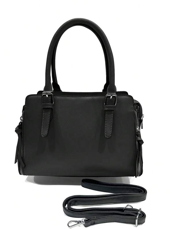 Bolso MILANO - Casual, de moda, elegante, personalizado, de tendencia, bolso de lujo estructurado con cremallera doble en los lados, de piel sintética (PU), con asa de hombro, asa superior, para llevar en la espalda, correa ajustable, adecuado para vacaciones, fiestas, negocios, verano, vintage, fines de semana, regalo