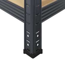 5 Tier Anthracite Steel And Engineered Wood Storage Shelf For Home And Office Organization - Black - View 10