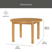 Better Homes & Gardens Adlin 39.125" Round Dining Table, Light Honey