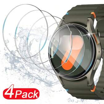 4 Packs Tempered Glass Screen Protector Compatible With Samsung Galaxy Watch Ultra FE Watch7 Watch6 Watch5 Watch4 40mm 44mm Watch5 Pro 45mm Watch6 Classic 43mm 47mm Watch4 Classic 42mm 46mm Clear Glass Cover Screen Film Gift For Birthday, Family, Friends Watch Screen Protector, Watch Cover, Watch Accessories