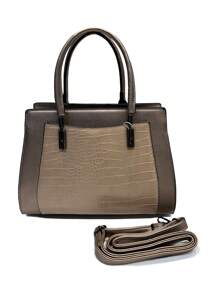 MILANO BAG，休闲，时尚，优雅，个性化，潮流，奢华鳄鱼压纹结构圆形吊饰手提包，PU 皮革，单肩包，手提包，背包，可调节肩带，节日，派对，商务，夏季，复古，周末，礼物