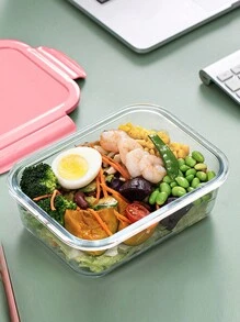 玻璃食品容器微波炉适用分隔式餐盒便当盒防漏带盖耐热午餐盒 - 彩色 - 查看 8