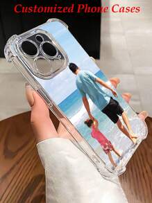 1pc Customizable Shockproof Phone Case, DIY Photo Printing Fashion Phone Case, High Definition UV Printing, Compatible With IPhone 16 Pro Max/16 Pro/16 Plus/16/15 Pro Max/15 Pro/15/14 Pro Max/14 Pro/14/11/11 Pro Max/12/12 Pro/12 Pro Max/13 Pro Max/13 Pro/13,Customized Phone Cases,Street Casual Chic