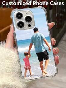 1pc Customizable Shockproof Phone Case, DIY Photo Printing Fashion Phone Case, High Definition UV Printing, Compatible With IPhone 16 Pro Max/16 Pro/16 Plus/16/15 Pro Max/15 Pro/15/14 Pro Max/14 Pro/14/11/11 Pro Max/12/12 Pro/12 Pro Max/13 Pro Max/13 Pro/13,Customized Phone Cases,Street Casual Chic