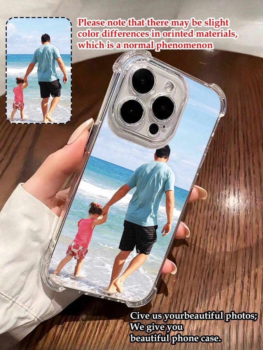 1pc Customizable Shockproof Phone Case, DIY Photo Printing Fashion Phone Case, High Definition UV Printing, Compatible With IPhone 16 Pro Max/16 Pro/16 Plus/16/15 Pro Max/15 Pro/15/14 Pro Max/14 Pro/14/11/11 Pro Max/12/12 Pro/12 Pro Max/13 Pro Max/13 Pro/13,Customized Phone Cases,Street Casual Chic