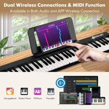 61 Key Full Size Folding Piano Semi-Weighted Keyboard MIDI Wireless Connection - US A Type Plug(110-127V) - View 4
