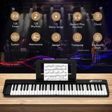 61 Key Full Size Folding Piano Semi-Weighted Keyboard MIDI Wireless Connection - US A Type Plug(110-127V) - View 3