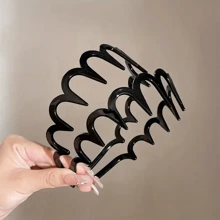 Set Of 1Minimalist Plastic Wave Hairbands For Women - Non-Slip Dress Up Headbands, Easy Hair Styling For Face Washing And High Crown Looksbathroom Decor Fall Decor