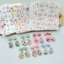 Polymer Clay Water Transfer Paper Fruit Flower Marble Transfer For Polymer Clay, Magic Transfer Paper For Polymer Clay Jewelry Earring Making Stickers