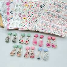 Polymer Clay Water Transfer Paper Fruit Flower Marble Transfer For Polymer Clay, Magic Transfer Paper For Polymer Clay Jewelry Earring Making Stickers