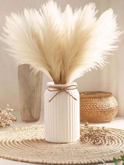 Striped Plastic Flower Vase For Succulent Plants (Not Waterproof), Suitable For Dried Flower Decor, Home Decor, Restaurant/Dining Table Decor, Wedding/Party Decor, Holiday Vase Gifts Birthday Graduation Room Decor Glass Vase