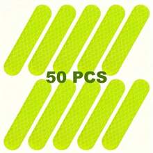 50pcs/100pcs Reflective Sticker, Self-Adhesive Reflective Strip, High Visibility At Night, Warning Sticker High Visibility Reflective Safety Stickers, Waterproof PVC, Suitable For Cars And Motorcycles, PET Material, Sports And Outdoor Equipment, Riding Accessories, No Need For Power Supply