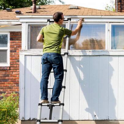 NANSTATA 6.5 Ft Telescoping Ladder, 330lbs Capacity Aluminum Extension Ladder With Locking Mechanism And Non-Slip Feet, Portable Folding Ladder, Multi-Purpose Collapsible Ladder For RV, Home, Office