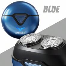 2024 Novo barbeador de bolso de atualização, modelo de barbeador elétrico recarregável de cabeça dupla, mini barbeador elétrico portátil, barbeador elétrico USB para homens, barbeador elétrico lavável de bolso (azul)