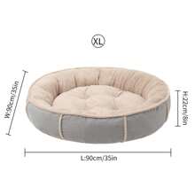1pc Pet Bed For Dogs & Cats, Warm Plush Material With Enclosed Design, Suitable For Small, Medium, Large Pets, Anti-Slip & Moisture-Proof Bottom, Ideal For Autumn And Winter - Multicolor - View 10