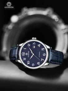 OCHSTIN Luxuriöse klassische einfache automatische Uhr, automatische mechanische Armbanduhr mit arabischen Ziffern Zifferblatt und Kalender, Herren Uhr