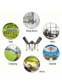 1pc Portable Folding Bed - Heavy Duty Dual Sided Mattress, Camping Bed, Easy To Assemble, Includes Carry Bag, Gray, Space Saving, Comfortable Sleeping Solution For Indoor/ Outdoor Use,Valentine's Day Gift - 新黑色 - 查看 4