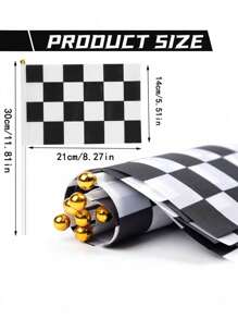 5/10/20/30/100pcs Black And White Checkered Racing Baton Flag, Small Mini Racing Handheld Baton Flag, Used For Racing Decoration Products, Racing Parties, Racing Atmosphere Party Decoration