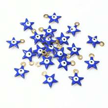 20pcs 10x8.5mm Enamel Evil Eye Star Shaped Pendant, Stainless Steel Material, DIY Jewelry Making Accessories, Bracelet & Earring Components - Star - View 7