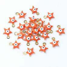 20pcs 10x8.5mm Enamel Evil Eye Star Shaped Pendant, Stainless Steel Material, DIY Jewelry Making Accessories, Bracelet & Earring Components - Star - View 5