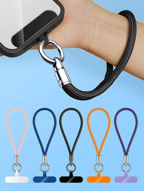 1pc Adjustable Polyester Fiber Phone Lanyard Wrist Strap, 360° Rotating, Mobile Security Hand Strap With Automatic Locking Clip For Outdoor Activities, Universal Fit For Smartphone Cases Gifts For Mother, Family, Friends, Birthday, Holiday Phone Charm, Phone Chain