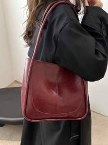 Túi Tote Thời Trang Nữ Vintage Burgundy Đa Năng Bằng Da PU Màu Trơn Có Đường May, Sức Chứa Lớn, Di Động, Cổ Điển Thường Ngày, Thường Ngày Công Sở, Thích Hợp Cho Các Bạn Nữ Tuổi Teen, Sinh Viên Đại Học, Cổ Trắng, Hoàn Hảo Cho Công Việc, Trở Lại Trường Học, Trung Học Cơ Sở, Trung Học Phổ Thông, Đại Học, Ngày Lễ - Màu Đỏ Sâu - Xem 5