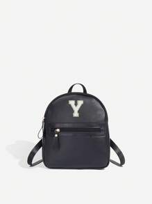 1 件女孩经典背包，带 26 个 A-Z 字母，单肩包，心形钱包，可调节肩带，情人节礼物的理想选择，适合日常、户外、学校、旅行、徒步旅行、便携，很棒的礼物选择 - 黑色 - 查看 48