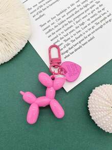 Móc khóa chó khinh khí cầu 1pc dễ thương cho xe hơi/túi/ví - Màu tím - Xem 4