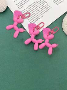 Móc khóa chó khinh khí cầu 1pc dễ thương cho xe hơi/túi/ví - Màu tím - Xem 8