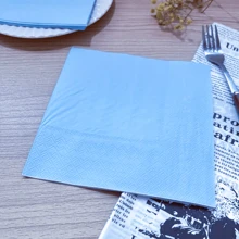 20pcs 6.7in Square Blue Paper Napkins, Single Use For Party, Birthday, Holiday, Event, Gathering, Daily Use; 6.5x6.5in Green & Red Pulp Double Layers Disposable Napkins, Suitable For Engagement, Wedding Ceremony, Anniversary, Birthday Party And Other Celebration, Hotel Restaurant Bar Tableware