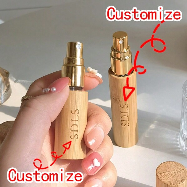 Bouteille de vaporisateur en verre rechargeable de 5 ml avec bambou, vaporisateur en aluminium, fournitures d'emballage pour le transvasage de parfum