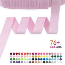 BRISTLEGRASS Plain Fold Over Elastic FOE 5/8" 15mm 5/8" 3/4" 1" 15mm 20mm 25mm Solid Shiny Spandex Satin Band Tape Headband Bracelet Hair Tie Underwear Dress DIY Sewing Trim - 5/8" (15-17mm) - View 11