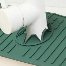 1pc Silicone Faucet Mat Water Ripples Kitchen Bathroom Drainage Pad Wash Basin Large Sink Splash Pad Countertop Protector - Multicolor - View 7