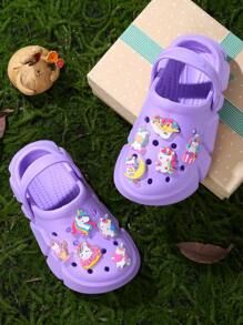 HOEASE Casual Breathable Clogs With Cute Cartoon Luminous Charms For Girls, Quick Drying Lightweight Anti Slip Garden Shoes For Indoor Outdoor Shower Beach Pool, All Seasons