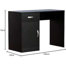 Computer Desk With Awer And Door Home Office PC Laptop Table Gaming Study Workstation Storage Cupboard Furniture Black - Black1 - View 2