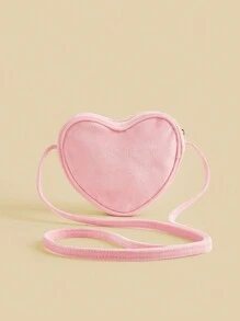 1pc Girls Cute Princess Mini Crossbody Bag, Fashion Heart Shape Casual Coin Purse Accessory - Small Shoulder Bag - View 4