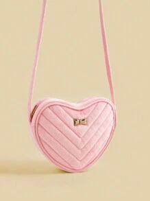 1pc Girls Cute Princess Mini Crossbody Bag, Fashion Heart Shape Casual Coin Purse Accessory - Small Shoulder Bag - View 5