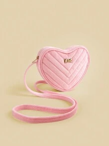 1pc Girls Cute Princess Mini Crossbody Bag, Fashion Heart Shape Casual Coin Purse Accessory - Small Shoulder Bag - View 3