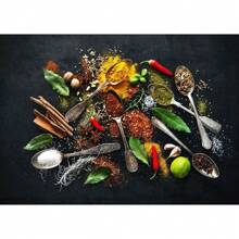 1 件无框现代烹饪香草香料寿司用具勺子墙面艺术海报帆布画奢华艺术品海报印刷家居厨房装饰植物