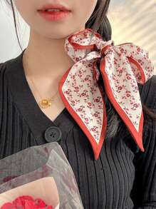 4pcs Christmas & New Year Slim Long Skinny Scarves, Atmosphere Inspired, Suitable For Tying As Waistband, Professional Neckerchief