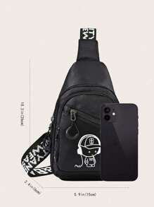 Customized Chest Bag, Can Be Printed With Personalized Name Or Holiday Greetings. Create A Unique Crossbody Bag. Cute Cartoon, Fashionable And Versatile, Casual And Versatile Headphone Printed Waist Bag, Lightweight Coin Purse, Can Store Names, Letters, Lucky Numbers, Etc. Very Suitable For Teenagers To Go To School And Daily Travel. Can Be Used As Birthday Gifts, Friends Gifts, Daughter Gifts, Souvenir Bags, Christmas Gifts, New Year Gifts.