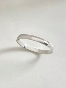 1入組女士不銹鋼魅力手鍊，復古簡潔優雅極簡輕奢手環，極富金屬風格，高光澤表面，進階扣環和設計，鈦鋼魅力手鍊